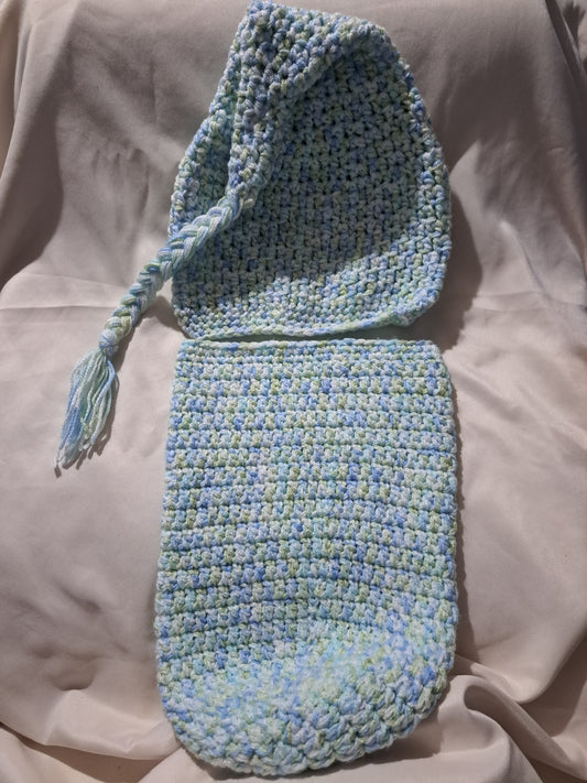 Baby Cocoon and Elf Hat Set